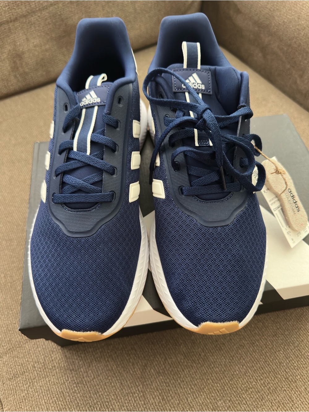 adidas Navy and White Cloudfoam Joggers - Picture 3 of 4